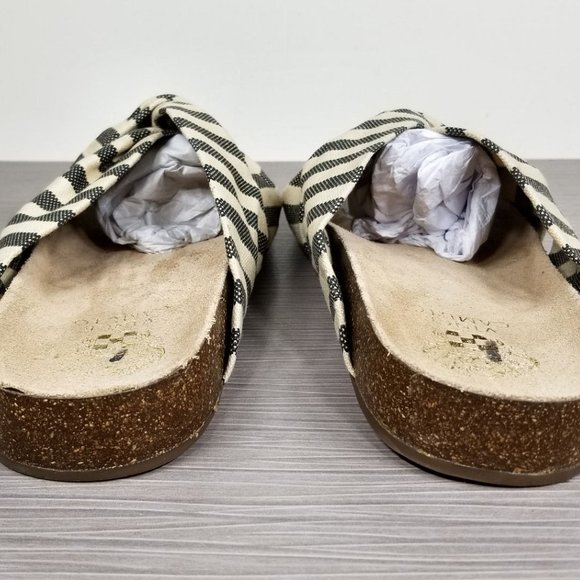 Vince Camuto Biminti Slide Sandal, Black/Natural Textile, Womens Size 11 M / 43 - Picture 5 of 10